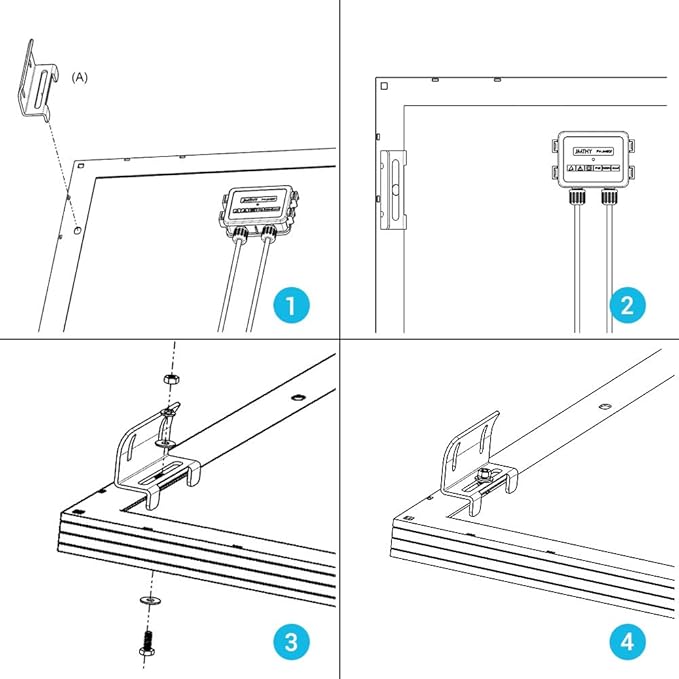 Renogy Solar Panel Mounting Curved Z Bracket-Set of 4 for RV, Boat, Roof, Wall and Other Off Gird Installation, 1 Set