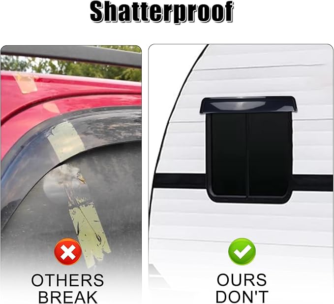 RV Visor Deflector, Rain Guard Extra Durable Sun Wind Air Side Vent Window Deflector Fits for 30inch Wide Window