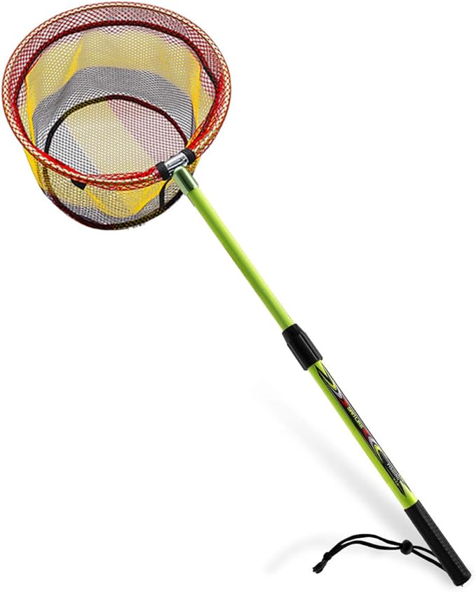 SAN LIKE Fishing Net Fish Landing Net Collapsible Fish Net with Anti-Slip Telescoping Rubber Pole Handle for Kids Adults in Saltwater Freshwater Multi-Size Extending to 37/42/43/51/69/71/89/98inch