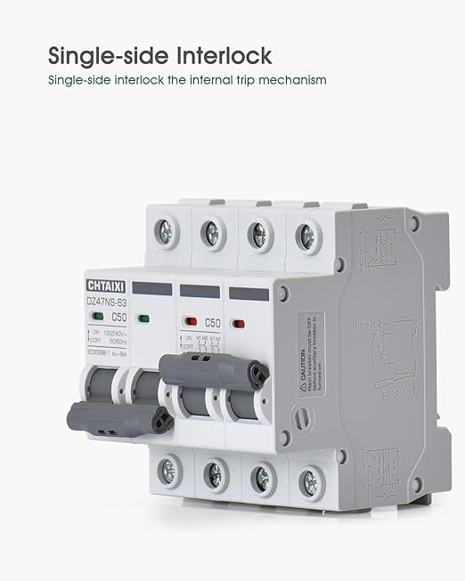 Manual Transfer Switch, 20 Amp 120V/240V AC Dual 2-Pole DIN Rail Mount RV Transfer Switch, Single-Side Interlock Circuit Breaker MTS D2P C20