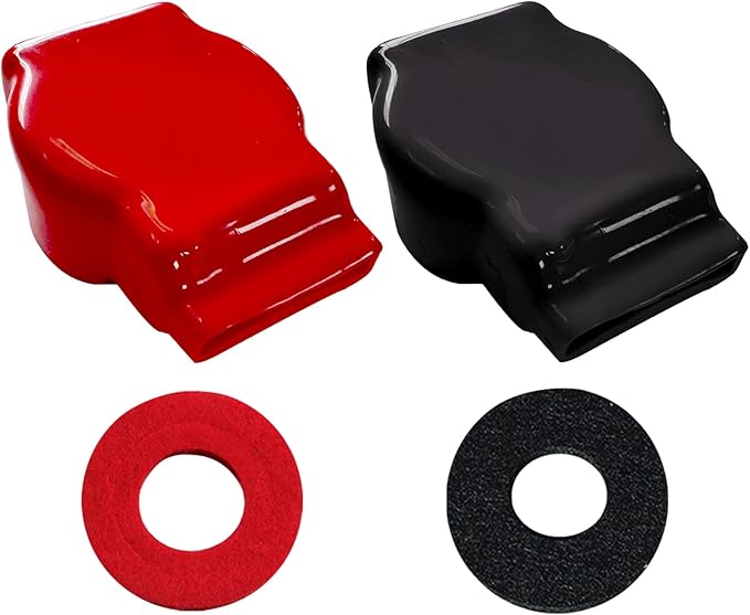 Ampper Top Post Flexible Military Spec Battery Terminal Cover, Battery Terminal Clamp Insulator Protector W/Washers for Car, Vehicle, RV and Boat (1 Pair)