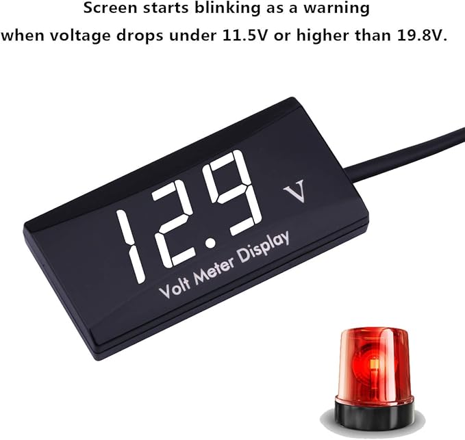 DC 12V Car Digital Voltmeter Gauge - AIMILAR LED Display Voltage Volt Meter for Car Motorcycle (White)