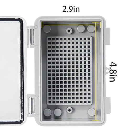 Waterproof Electrical Box Outdoor Electrical Junction Box ABS Plastic Snap Latch Hinged Project Enclosure with Mounting Plate for Outdoor Indoor Wiring Projects Clear 5.3"x3.4"x2.7"