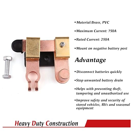 Top Post Knife Blade Master Switch 12V 24V Battery Disconnect Cut Off Shut Off for Auto Car RV-Marine Boat Truck Vehicle (Negative, Vertical & Horizontal)