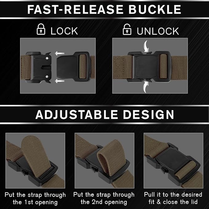 TECEUM Tactical Belt – Heavy-Duty & Quick Release – Military, Work, Rigger, Duty & Utility Belt for Men