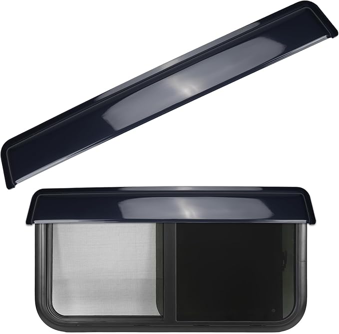 RV Visor Deflector, Rain Guard Extra Durable Sun Wind Air Side Vent Window Deflector Fits for 30inch Wide Window