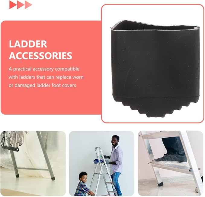 NOLITOY 4 Pcs Folding Ladder Feet Covers, Extenstion Ladder Non-Skid Protectors Rubber Pads, Chair Leg Cover Step Lader Replacements for Safety Stability