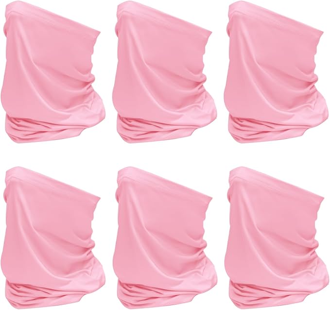 SHEVERCH 6 Pack Neck Gaiter Face Mask Sun Protection Cooling Bandana Face Cover Windproof Dustproof Neck Scarf