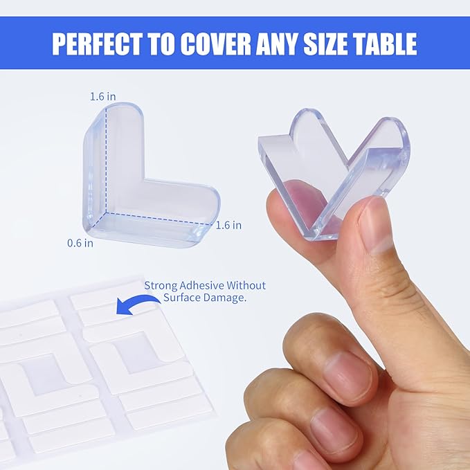 18 Pack Corner Protectors Baby Proof Corners and Edges Protector, Extra Large Clear Table Corner Protectors for Baby Safety Guards Bumpers Cover Sharp Furniture, L Shape