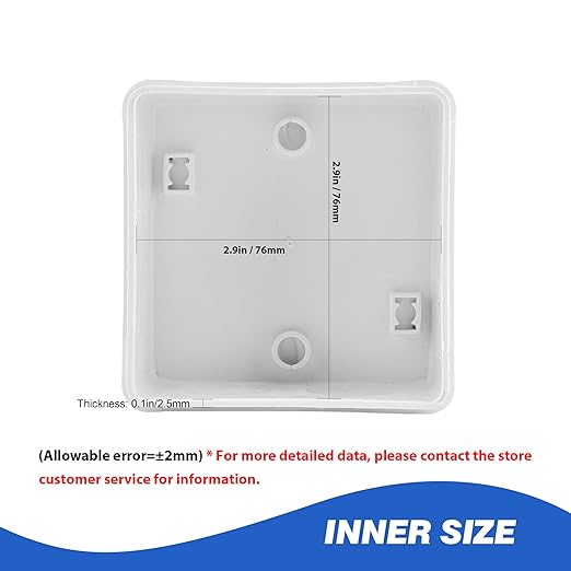 Waterproof Electrical Junction Box (3.1"x3.1"x2") with 4 Reserved Holes for Electronics - Sturdy ABS Plastic IP55 Dustproof Project Enclosure - White, (80x80x50mm)
