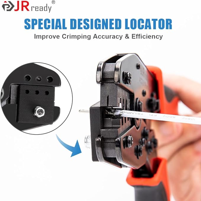 JRready Deutsch Crimp Tool ACT-LY-16DT with 2 3 4 6 8 12Pin DT Connector 1Kit 35Pairs Stamped Contacts, 3 PCS deutsch pin removal tools ST6341-16DT