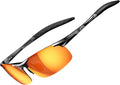 ATTCL Polarized Sunglasses Men Sports: UV Protection Anti Glare Wrap Around Lightweight Metal Driving Fishing Golf Running
