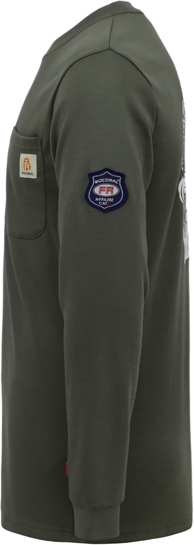 BOCOMAL FR Shirts Crewneck 7oz Midweight Flame Resistant Clothing NFPA2112 CAT2 Men's Fire Retardant Work Shirt