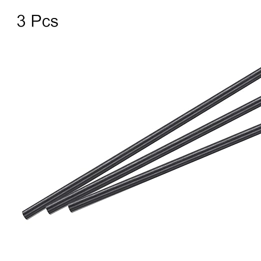 MECCANIXITY Carbon Fiber Rod, 8mm x 300mm Carbon Rod Bar for RC Airplane DIY Craft Kite Wing Tube Quadcopter Arm Repair Pack of 3