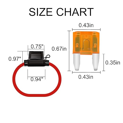 MuHize in Line Fuse Holders - Upgraded 12AWG Waterproof Fuse Holder with 5A Blade Fuses ATM, 12V 5 Pack Fuses Holders for Marine RV, Quick Connect, No Splicing Needed