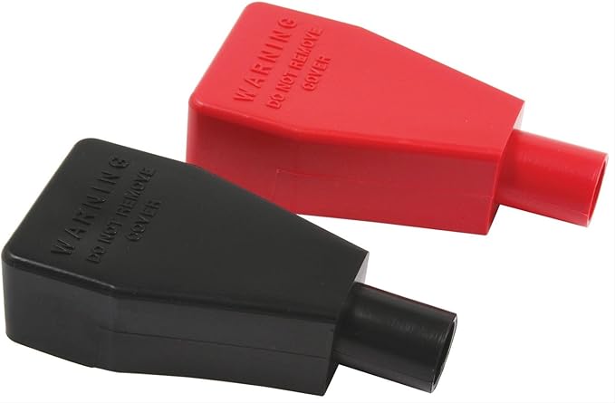 Fastronix Red and Black Top Post Style Flexible Battery Terminal Cover