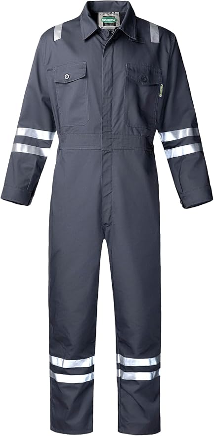 Men's Work Coverall High Visibility Overalls Mechanics Coveralls Workwear Jumpsuit with Multi Pockets