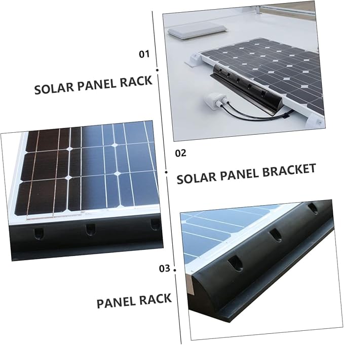 Homoyoyo Lar Panel Rack for Rv Boat 2pcs Waterproof Abs Solar Panel Bracket High Insulati