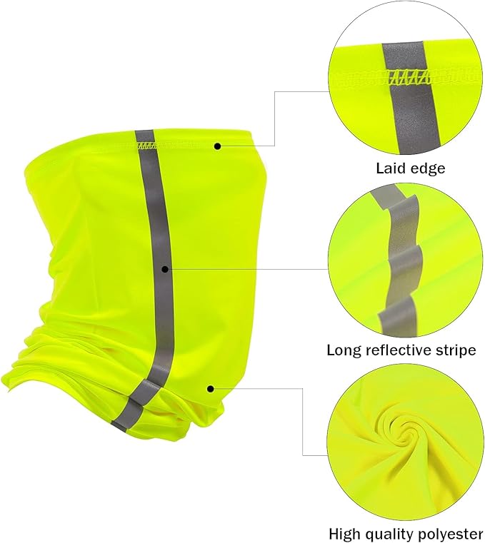 TCCFCCT Sun Shade, Full Brim Mesh Neck Sun Shield, High Visibility Visor Neck Protection and Bandana Headband Face Scarf, Hard Hat Accessories, 2 Packs, Yellow