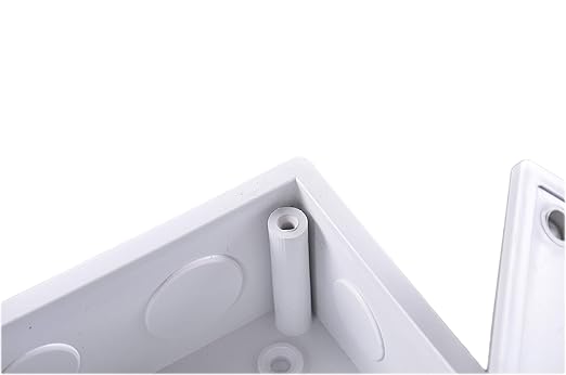 Co. 4" x 4" x 3" PVC Plastic Junction Conduit Box with Pre Molded 3/4" & 1/2" Conduit Holes, Easy to knock out covers, Metal screws