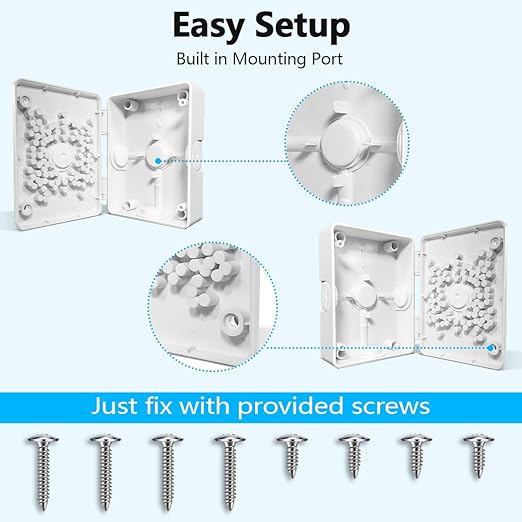 OOSSXX (Universal PTZ Camera Junction Box) Security Camera Bracket Outdoor, Plastic Waterproof Mount Bracket Hide Cable Junction Box, Only Compatible with PTZ Cameras (4 Packs)