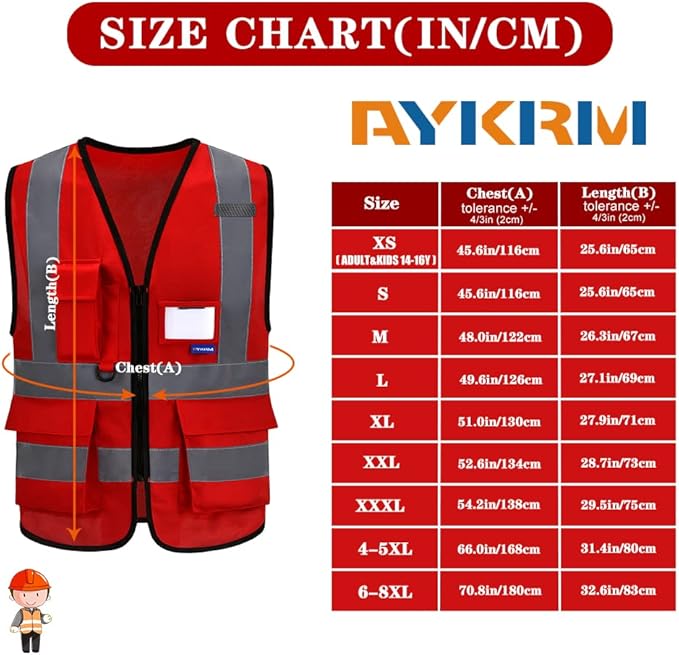 A-SAFETY Red mesh amazon vest
