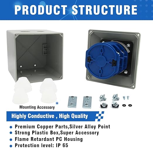 125A Rotary Changeover Switch with Master Switch Exterior Box, 660V 3 Position 2 Phase 8 Terminals, Universal Selector Switch Enclosure Box IP65 125/D202.2D