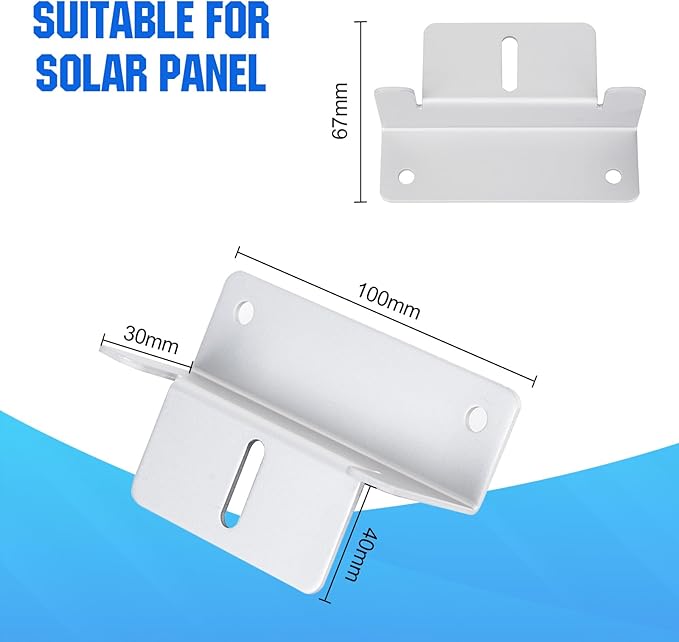 ECO-WORTHY 8 Units Solar Panel Mounting Brackets,Z Bracket Sets Lightweight Aluminum Corrosion-Free for RV, Trailer, Boat, Yachs, Wall and Other Off Gird Roof,2 Set of 4 Units
