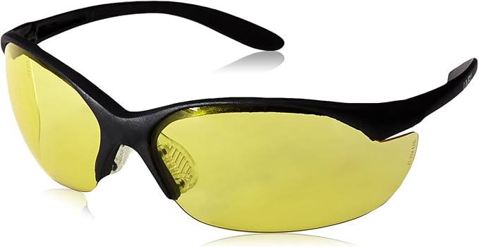 Howard Leight by Honeywell Vapor II Sharp-Shooter Anti-Glare Shooting Glasses, Amber Lens (R-01536),Black/Amber