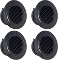 Wadoy 4 Inch Soffit Vent for Exhaust Fan with Built-in Mesh Screen, Black Round Soffit Exhaust Vent Cover 4 Pack ABS Louver Grille Cover, Eve Dryer Vents for Bathroom Office Kitchen Exhaust Fan