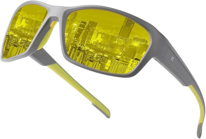 BIRCEN Night Vision Glasses for Driving: Running Cycling Sport Night Anti Glare Yellow Glasses for Men Women