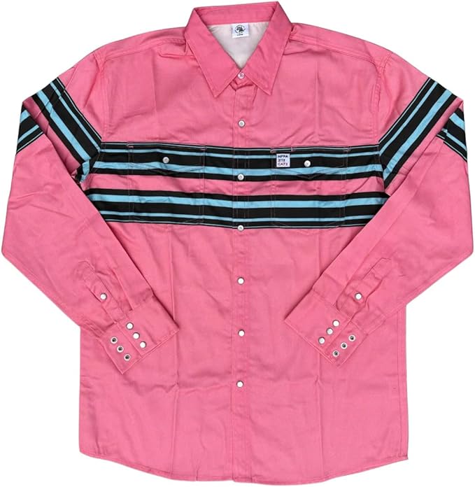 WoahBros FR Shirts for Men, 8oz Midweight Flame Resistant Welding Shirt, 100% Cotton, Pearl Snap Buttons - CAT2/NFPA2112