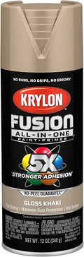 Krylon Fusion All-In-One Adhesive Spray Paint for Indoor/Outdoor Use, 12 oz, Khaki