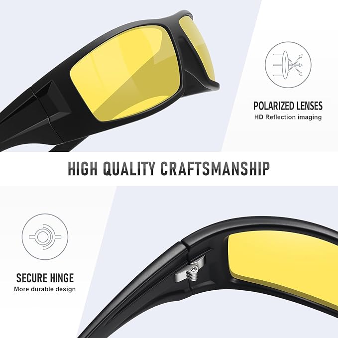 Polarized Sports Sunglasses for Men Women Unbreakable Frame Cycling Fishing Wrap Around Sunglasses UV400 Protection