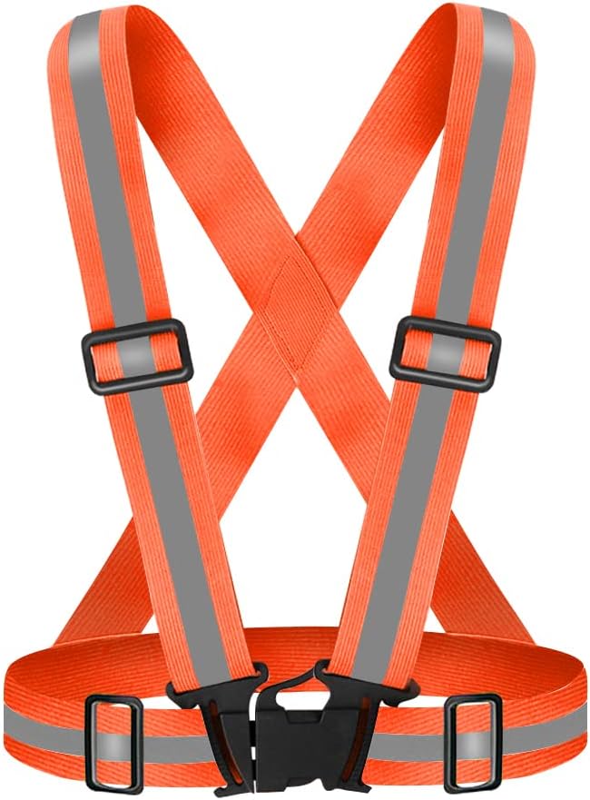 High Visibility Reflective Vest Safety Vest Running Reflective Gear Adjustable Reflective Vest for Walking,Jogging,Hiking,Night Cycling