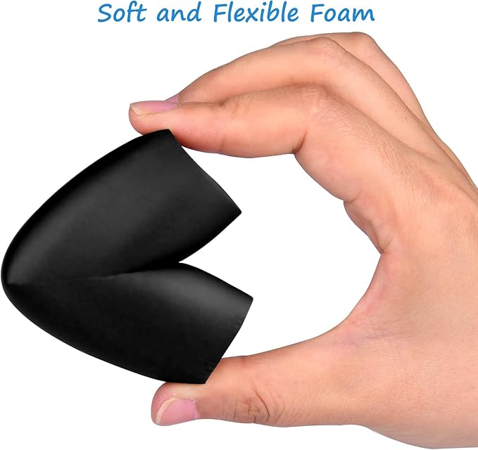8-Pack Corner Protectors Baby Proof, Furniture Corner and Edge Safety Bumpers, Soft Rubber Foam Cushion Covers, 3M Taped Corner Guards, Baby Child Proofing Pads, Table Corner Protectors, Black