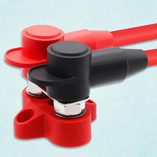 10PCS Silicone Terminal Covers for 10-2AWG Wire, 5PCS Red and 5PCS Black Suitable for Alternator Battery Stud and Power Junction Blocks Q-076