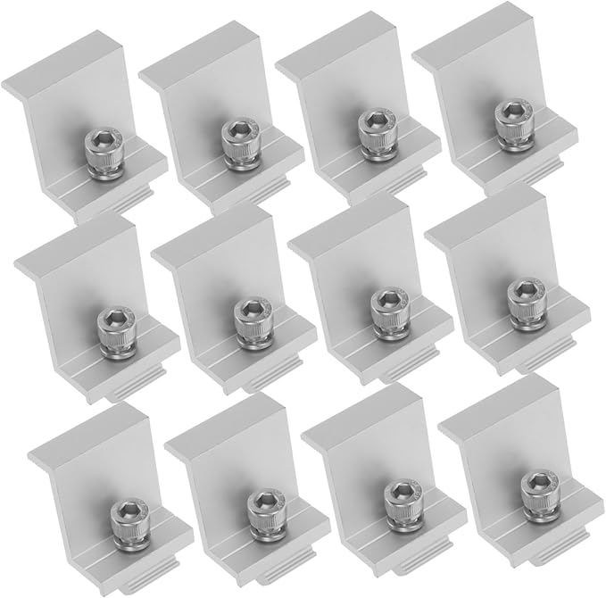 12pcs Solar Panel Holder Clamp Rack Clips for Household Solar Panel Installation Easy to Use Bracket for Secure Mounting and Performance