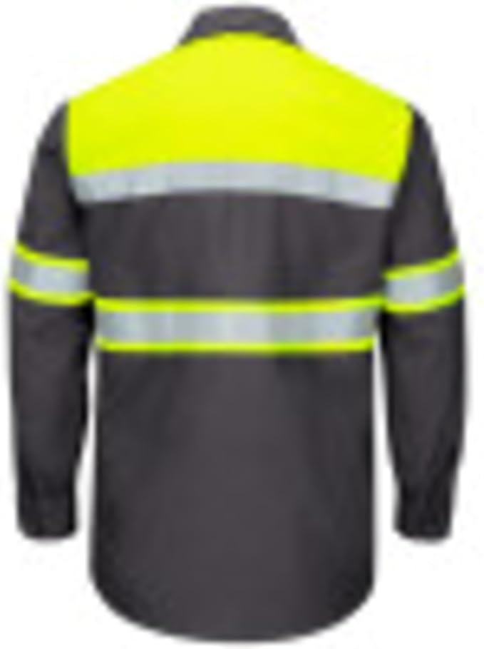 Red Kap Men's Hi-vis Ls Colorblock Ripstop Work Shirt-Type O, Class 1