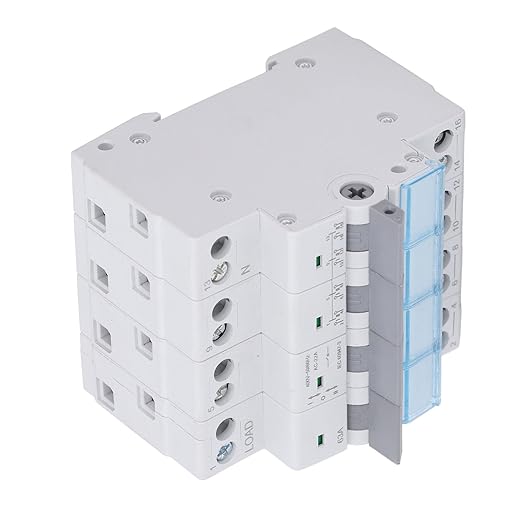 63A 4 Pole DIN Rail Transfer Switch, 400V AC Dual Power Manual Changeover Isolator Switch for Generator Backup, Solar PV System