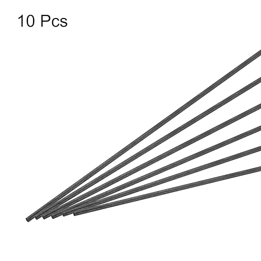 MECCANIXITY Carbon Fiber Rod, 1.5mm x 150mm Carbon Rod Bar for RC Airplane DIY Craft Kite Wing Tube Quadcopter Arm Repair Pack of 10