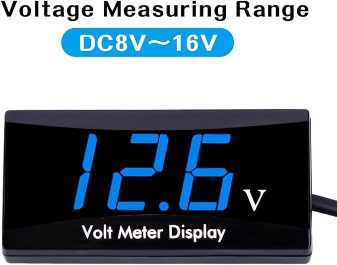 DC 12V Car Digital Voltmeter Gauge - AIMILAR LED Display Voltage Volt Meter for Car Motorcycle (Blue)