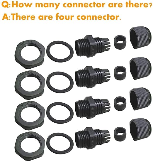 Electrical Box, Universal Junction Box,Dustproof Waterproof IP67 ABS Plastic Box,with 4pcs x M16 Cable Gland,6.2" x 3.5" x 2.4"/158 x 90 x 60mm,Black