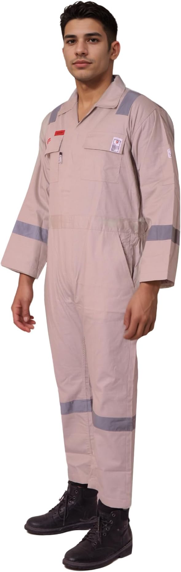 Flame Resistant FR Hi Vis Coveralls for Men NFPA 2112 Complied 7oz Overall for Men Reflective Tape 6 Pockets Coverall
