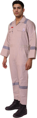Flame Resistant FR Hi Vis Coveralls for Men NFPA 2112 Complied 7oz Overall for Men Reflective Tape 6 Pockets Coverall