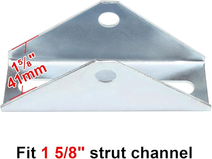 4 Pcs Solar Panel Tilt Mount Bracket for 1-5/8" Strut Channel, Pivot Hinge for Solar Panel Ground Mount Accept 1/2" Bolt