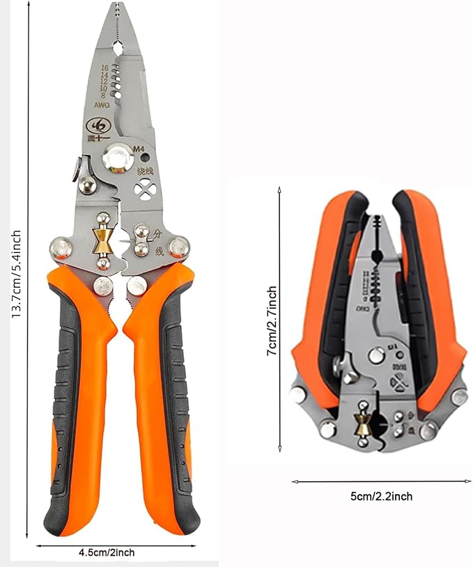 12in1 Multifunctional Wire Stripper Foldable Wire Stripper Twister Professional Electrician's Pliers Cable stripping pliers for cutting stripping crimping Crimping Tool (1)