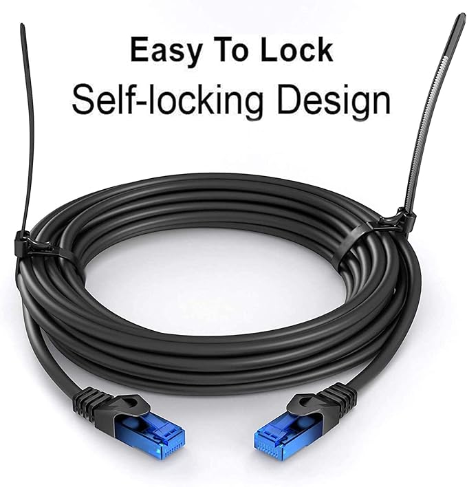 Releasable Reusable Zip Ties 12 Inch Heavy Duty Zip Tie Thick Black Cable Ties Reusable 100 Pack 50lb Tensile Strength Nylon Cable Wire Ties for Multi-Purpose Use Indoor And Outdoor Plastic Tie Wire