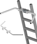 Ladder Stabilizer, Adjustable Heavy Duty Ladder Standoff with Pins & Sheet for Wing Span/Wall Extended Accessory, Ladders Roof Stabilizer with Non-Slip Rubber Pads for Roof Gutter Guard, White
