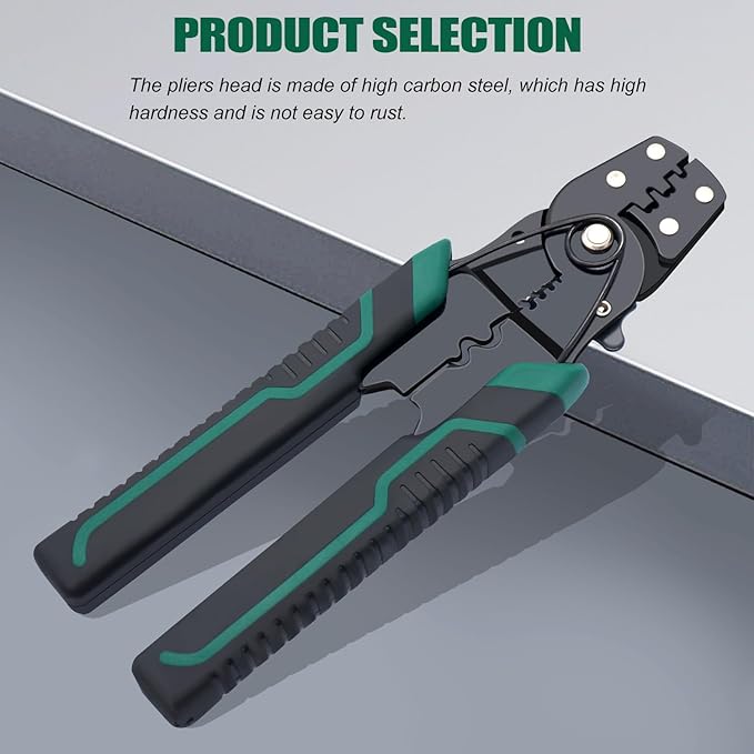 Twidec/Wire Crimper Tool With Stripper Cutter,Multifunctional Crimping Pliers Terminal Pliers For Insulated Electrical Connectors(22-10 AWG) N-060